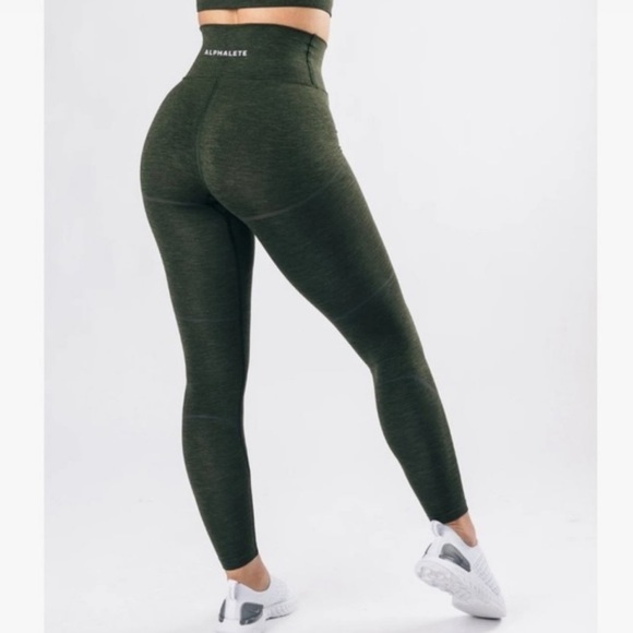 Alphalete Pants - Alphalete OG Revival Seamless Leggings Green XS
